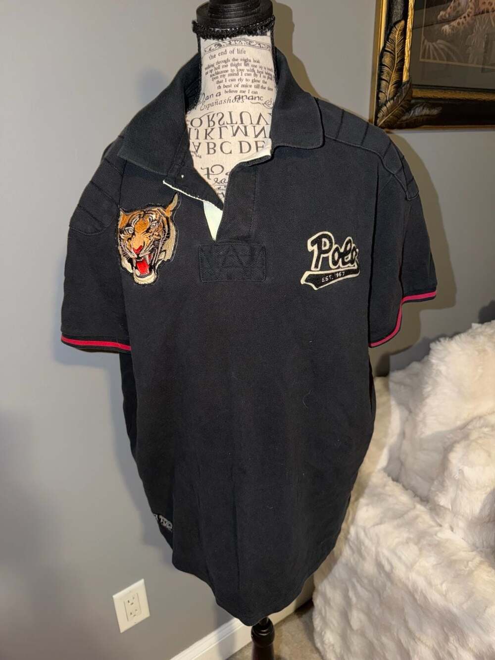 Polo Ralph Lauren Tiger Graphic Custom Fit Rugby Polo Shirt XL
